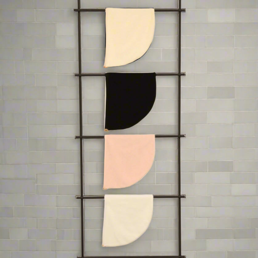 Quick-dry anti-frizz head towel – lightweight, elegant & finished with a gold button for an elevated look