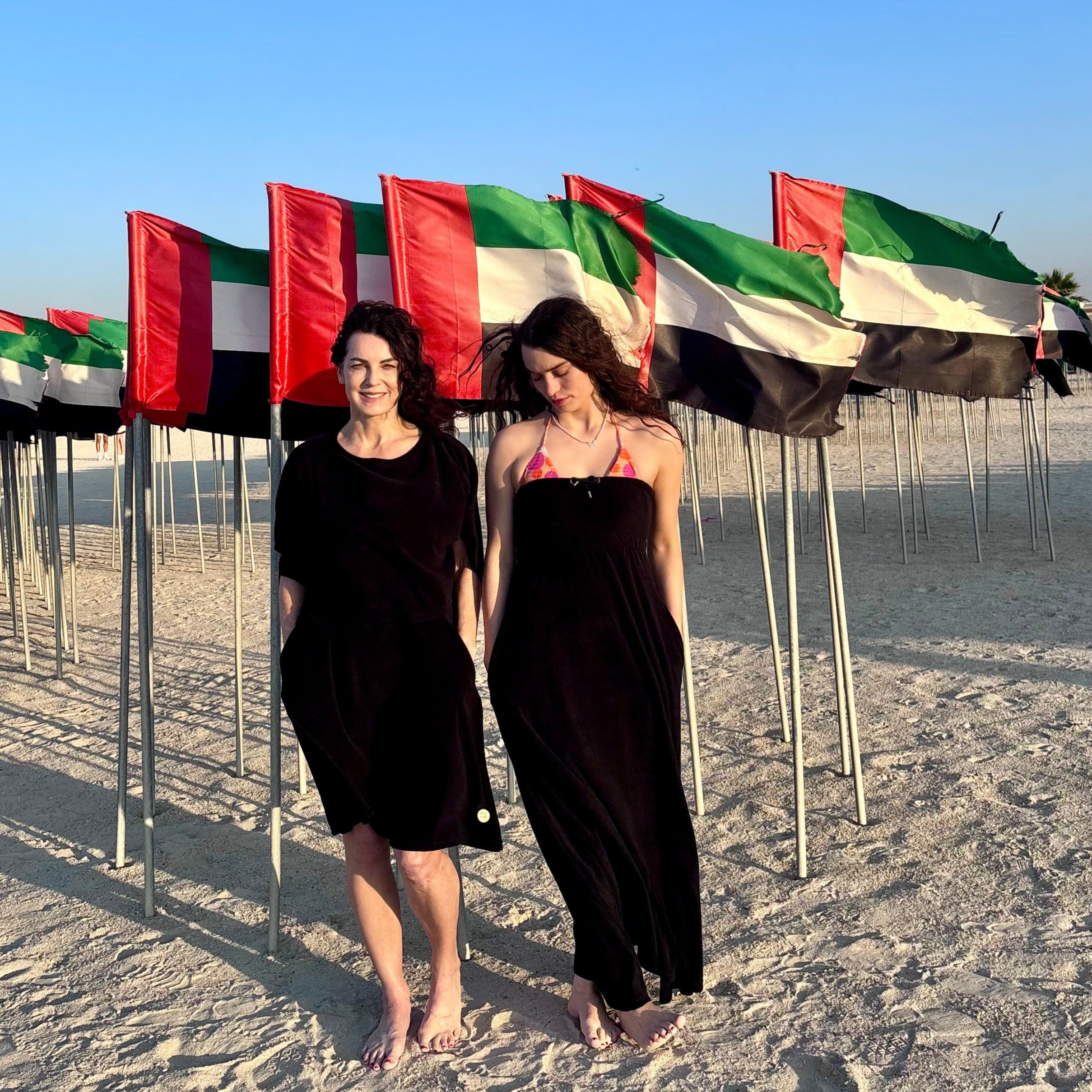 Elegant long and short towel dresses have soft towelling, quick-drying, and designed for effortless style at home, beach, bar or boat.