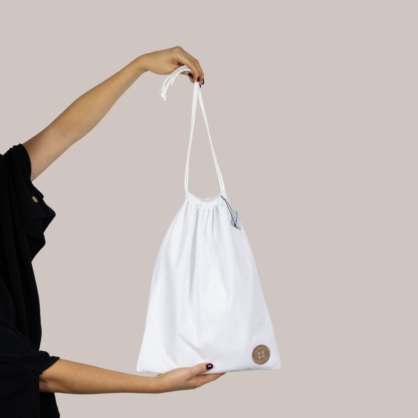 Waterproof drawstring carry bag – stylish, reusable & perfect for wet swimwear, gifting, travel, or beach essentials.